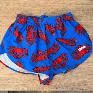 BOA Blue Crab Print Running Shorts